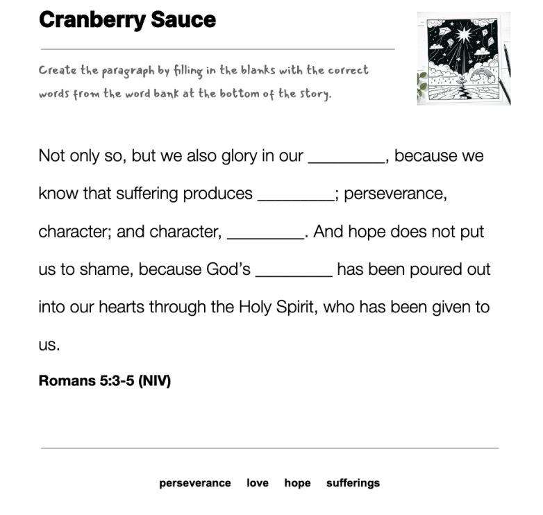 Cranberry Sauce fill-in-the-blank